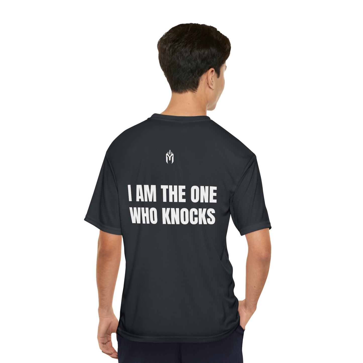 Men's Performance T-Shirt - 'I Am The One Who Knocks'
