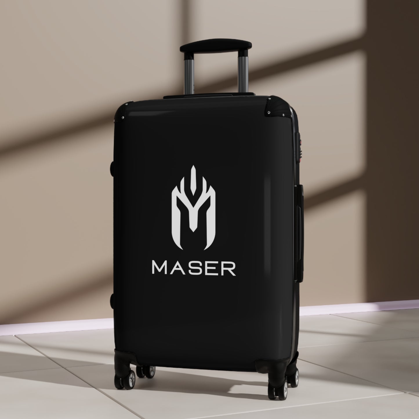 Maser Black Hardshell Suitcase - Stylish Travel Luggage for Adventurers