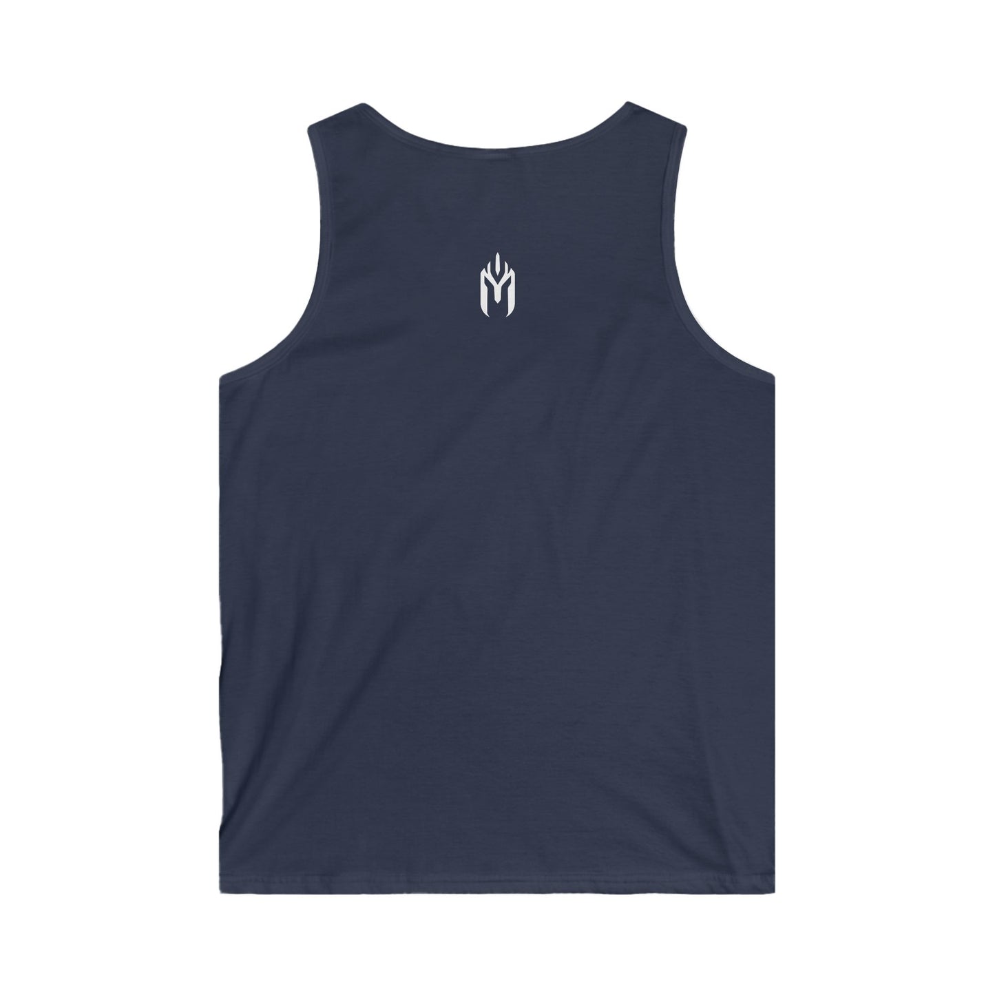 Men's Softstyle Tank Top - Minimalist MASER Design for Casual Summer Vibes