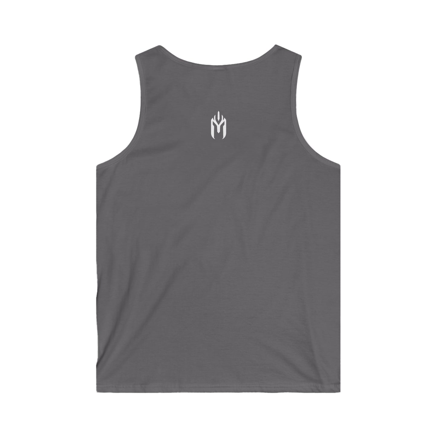 Men's Softstyle Tank Top - Minimalist MASER Design for Casual Summer Vibes