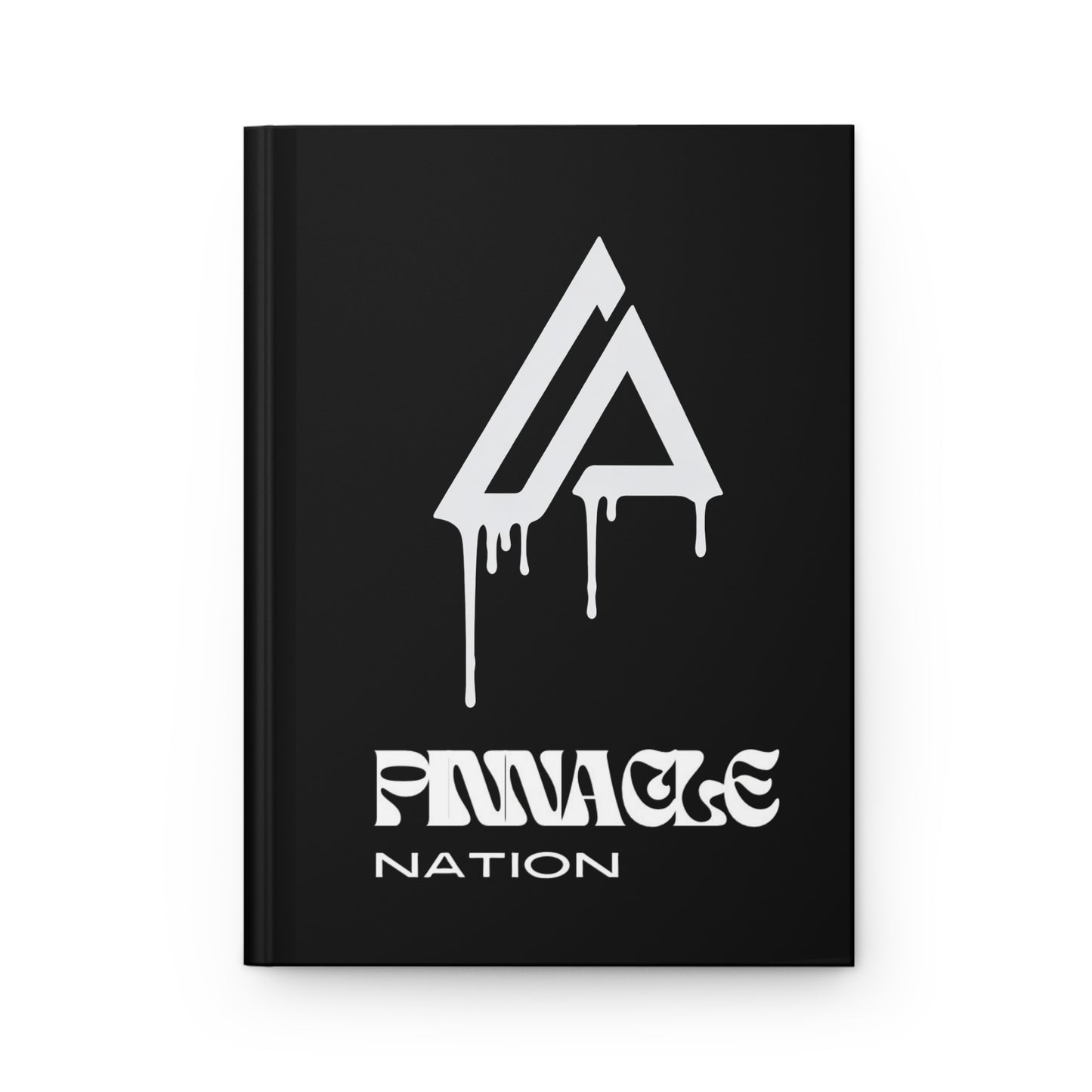 Pinnacle Nation Hardcover Journal — Black Matte Drip Logo Notebook