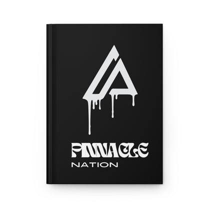 Pinnacle Nation Hardcover Journal — Black Matte Drip Logo Notebook