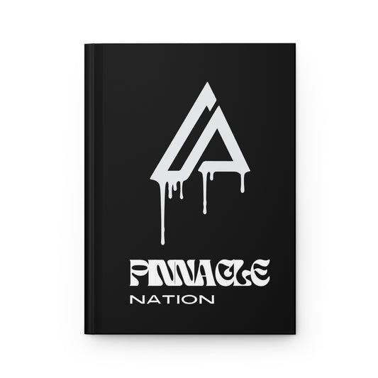 Pinnacle Nation Hardcover Journal — Black Matte Drip Logo Notebook