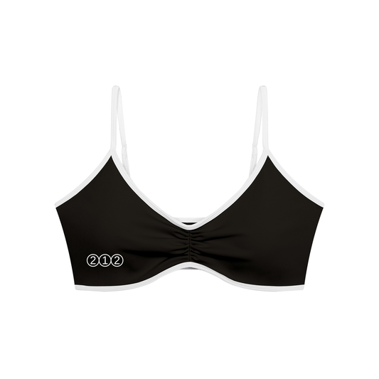 Women's Color Block Ruched V-Neck Sports Bra